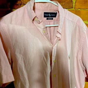 Polo Ralph Lauren Pink Button shirt. Shortsleve